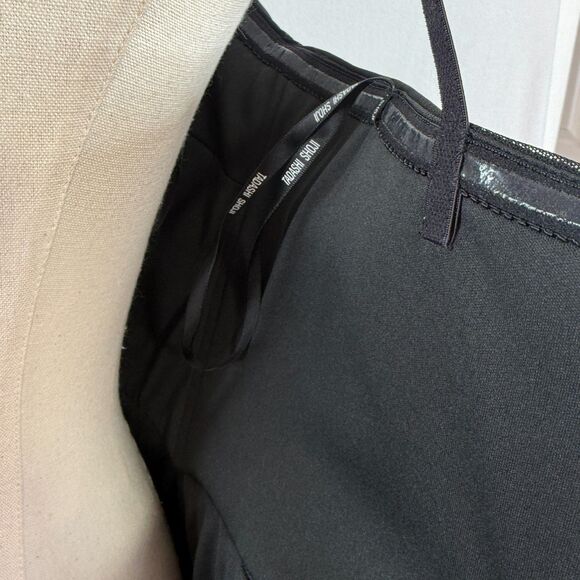 Tadashi Shoji | Black Ruched Bodycon Dress Mini Straps | Sz L - Picture 11 of 13